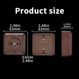 Wesa tinta de madeira tomada de superfície de parede tomada elétrica exterior da ue sem solo tomada de energia ao ar livre plástico retardador de chama - Image 6