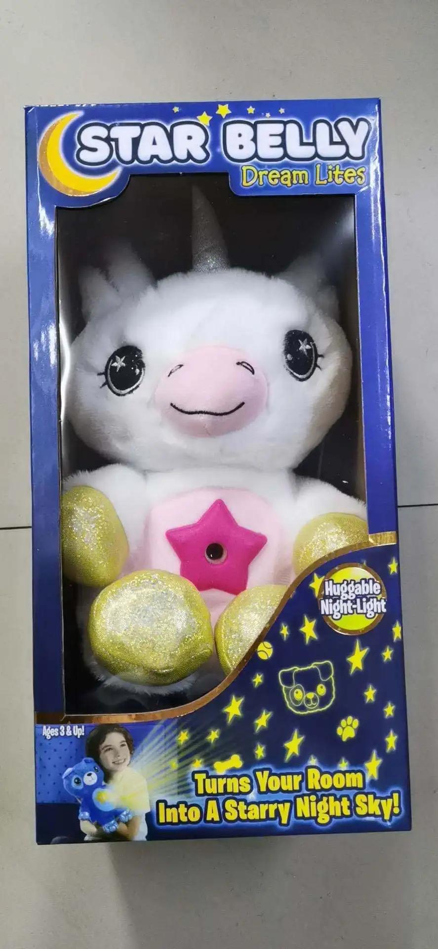 Bebê boneca lâmpada de projeção estrela luzes da noite brinquedo unicórnio lâmpada de projeção crianças animais céu estrelado dormir lâmpada brinquedo pelúcia - Image 1