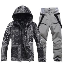 Conjunto de roupa de esqui de inverno -30 ℃   Roupa de snowboard fria masculina/feminina prancha dupla terno de esqui à prova d'água jaqueta/calça esportiva ao ar livre - Image 5