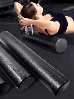 Espuma Eixo EPP Sólidos Yoga Pólo Fitness Muscular Relaxamento Rolo de Massagem Stick Rolo Preto Brilhante (30*15cm) - Image 6