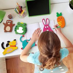 Kits de costura infantis para iniciantes, 6 atividades fáceis, bonecas de pelúcia, artes e ofícios, atividades de feltro, arte e artesanato iniciantes - Image 2