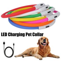 Coleira de carga luminosa noturna para animais de estimação, coleira brilhante intermitente, Dog Loss Prevention, LED USB, segurança noturna, Pet Acessórios - Image 1