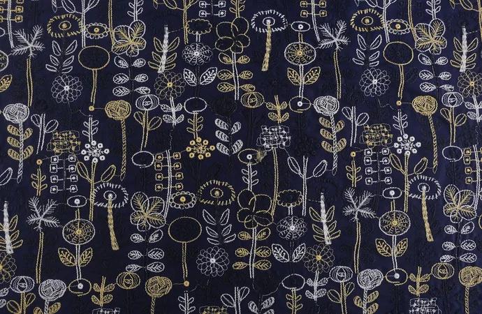 O algodão e o linho bordaram a tela, tela decorativa para o vestido feito à mão, saco, diy, diy - Image 1