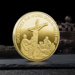 Moedas Comemorativas De Jesus, Lembranças Religiosas Coleção De Moedas, Cristo Medalhas De Metal, Prata Banhada A Ouro, Atacado - Image 2