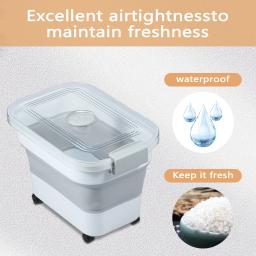 Recipiente De Armazenamento De Alimentos Hermético para Gato e Cão, 12 L, 20L, Recipiente De Armazenamento De Alimentos Para Animais De Estimação, Caixa De Armazenamento De Alimentos Dobrável - Image 5