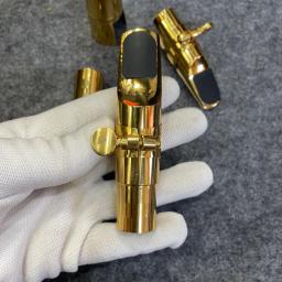 Latão banhado a ouro saxofone boquilha, em forma de bala, acessórios para instrumentos musicais tenor, soprano, alto - Image 6