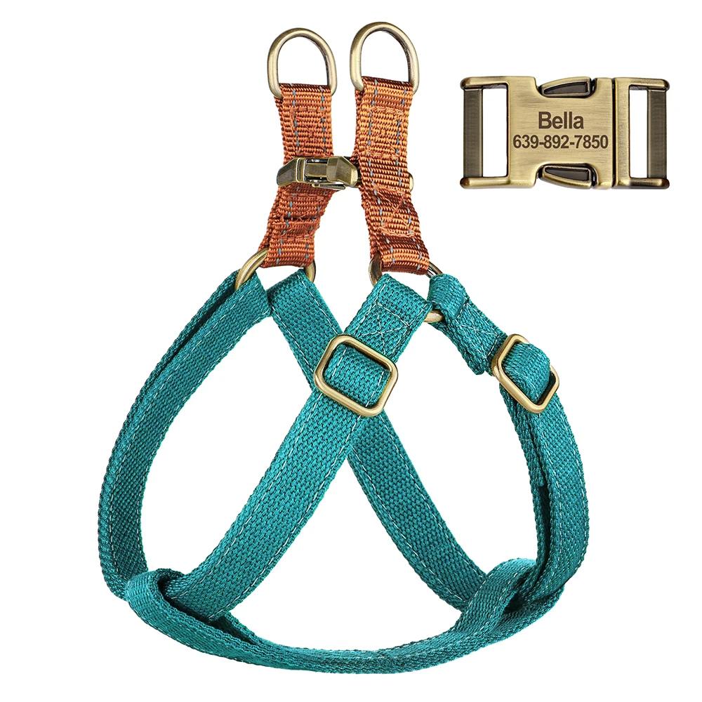 Arnês de Nylon macio personalizado, Colete Refletivo Pet, Arnês personalizado gratuito para cães pequenos e médios, Pitbull, Bulldog - Image 1
