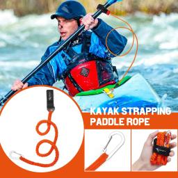 Elastic Kayak Paddle Leash Trela de prancha de surf Corda de surf Cana de pesca Cabo de cordão enrolado, Corda de gravata, Acessórios de barco a remo - Image 2