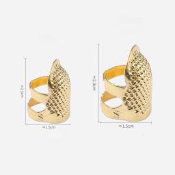 Vintage ouro agulha dedal, Finger Protector, Metal costura acessórios, Handworking costura ferramentas, anel antigo, artesanato DIY - Image 6