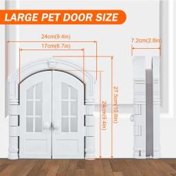 Porta dupla intempéries para animais de estimação, porta interior para gato e cachorro, porta sem aba para gato e cachorro, abertura francesa - Image 2