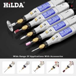 Hilda-mini caneta gravura, mini broca, ferramenta rotativa com conjunto de acessórios de moagem, multifunções, 18v - Image 3