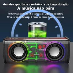 V8 transparente mecha alto-falante, sem fio, bluetooth, som, luz, ritmo, subwoofer, tss, estéreo, cyberpunk, centro de música, chamada mãos-livres - Image 5