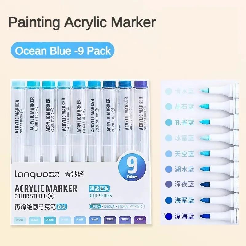 9/108 cores marcador acrílico kit de pintura em rocha cerâmica vidro madeira diy artesanato para crianças canetas pintura pedra conjunto arte suprimentos - Image 1