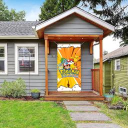 Pokémon Door Decorações Banner, Pikachu Bem-vindo Porta Capa, Foto Props, Fontes De Festa De Aniversário para Crianças - Image 4