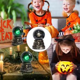 Halloween Crystal LED Light Ball com luzes, bola de cristal assustador a pilhas, decoração gótica, casa assombrada Props - Image 5