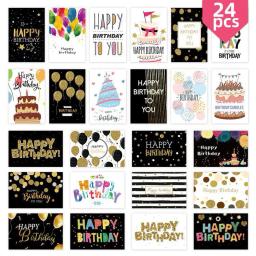 Cartões De Aniversário Premium Com Envelopes, Pacote De Cartão De Festa Misto, Presente De Aniversário Em Massa, 24Pcs - Image 2