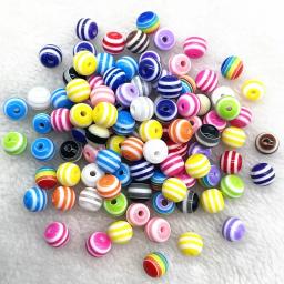 Contas de resina redondas com listra, cor sólida, 8mm/10mm/12mm, para fazer jóias, diy, diy, acessórios de vestuário - Image 2