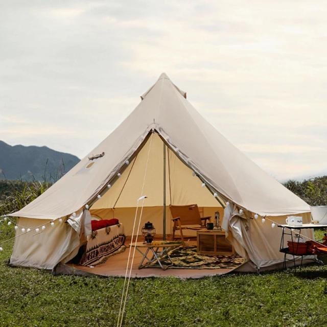 Barracas de lona ao ar livre de quatro estações com fogão a lenha barraca de acampamento cúpula para barracas de yurt de glamping de luxo