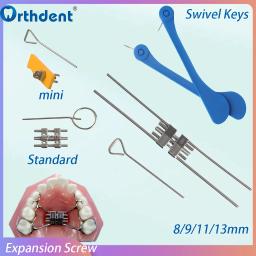 Parafuso de expansão dental de aço inoxidável, Ortodontic Swivel Keys Expander, Rapid Palatal Frame Type, Mini Dentistry Tools, 8 9 11 13 - Image 1