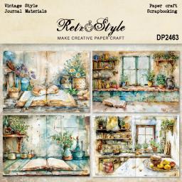 Pacote de cartões Panalisa Craft, Scrapbooking estilo vintage, papel modelado, peso leve, Scrapbooking extravagante, Tamanho A5, 8 folhas - Image 4