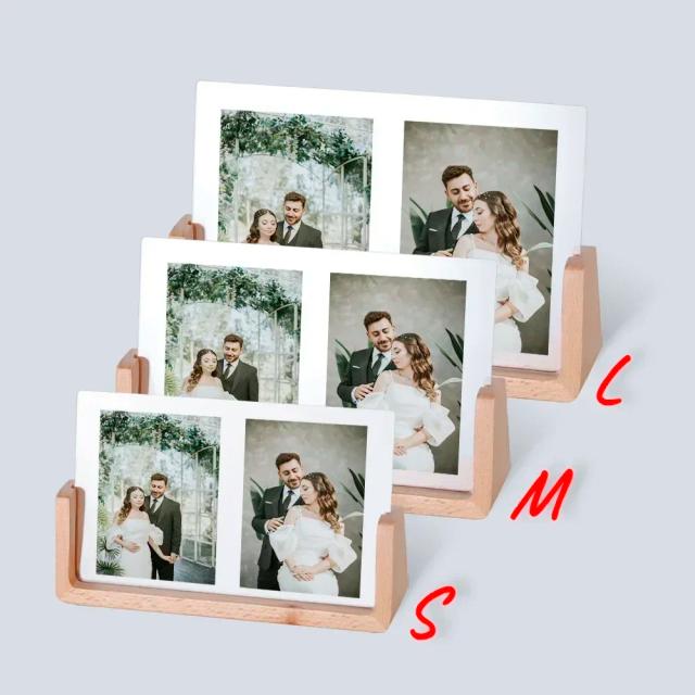Molduras de Madeira Personalizadas para Casal: Presentes Ideais para Noivado e Aniversário de Casamento em Display de Mesa