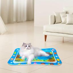 Esteira de jogo sensorial água inflável, Pet Playmat com peixe mar oceano tema, Brinquedo espessado para gato e cachorro - Image 4