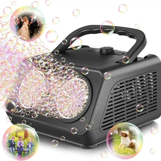 Soprador de Bolhas Portátil com 2 Ventiladores - Gera Mais de 50.000 Bolhas por Minuto para Diversão das Crianças