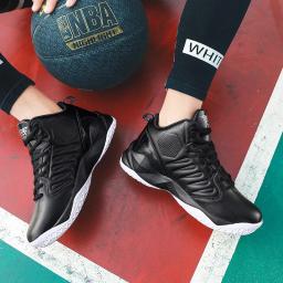 Marca de couro masculino tênis confortável basquete antiderrapante sapatos leves cesta de treinamento masculino botas de basquete à prova dwaterproof água - Image 5