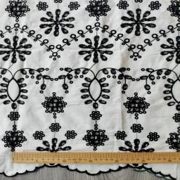 Tela pura branca do laço do bordado do algodão, Roupa bordada furo do ilhó para mulheres, Vestuário do vestido, Acessórios de roupa, 2YDS - Image 2