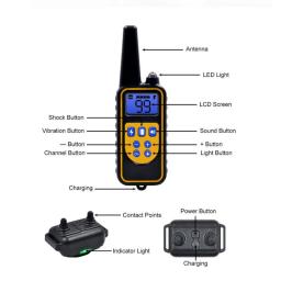 1000m 800m coleira de treinamento do cão elétrico pet controle remoto vibração som choque anti casca parar cães suprimentos à prova dwaterproof água plugue da ue - Image 2