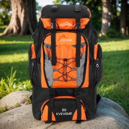 Impermeável Caminhadas e Camping Mochila, Trekking Bag, alça ajustável, mochila de viagem, esporte ao ar livre, montanhismo Bag, 80L - Image 5
