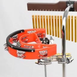 Meia lua hi-hat pandeiro montável base de plástico pandeiro com dupla fileira de aço jingle handheld percussão dropshipping - Image 1