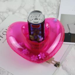 1-5 pçs pvc inflável beber copo titular amor em forma de coração piscina float festa decorações flutuante água cerveja suportes - Image 1