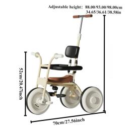 Carrinho de bicicleta pedal dobrável para crianças, carrinho com corrimão removível, leve e portátil, brinquedo para menino e menina, 2 em 1 - Image 6