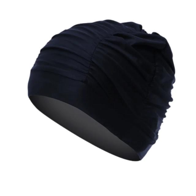 Boné de Natação em Nylon Elástico para Mulheres com Cabelo Comprido, Turbante Aquático para Praia e Piscina