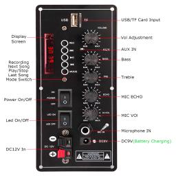 7.4V Placa Amplificadora Dança Quadrada 40W Amplificador Speaker Suporte Bluetooth AUX Gravação U-Disk Home Theater DIY Bass Treble - Image 2