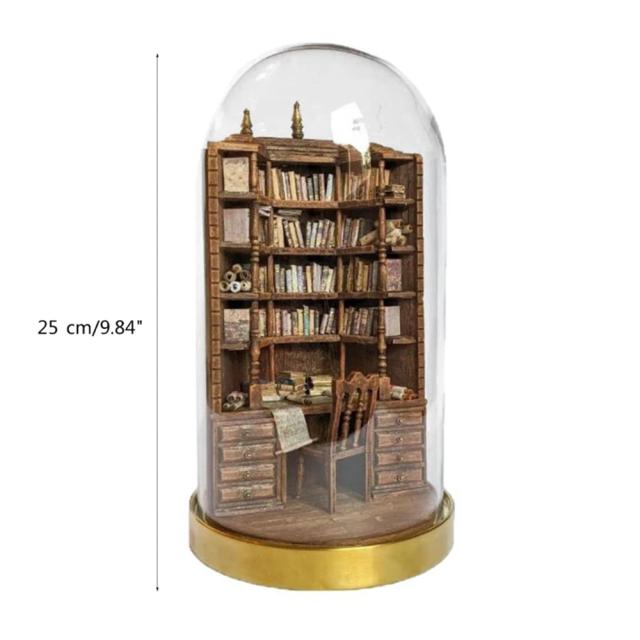 Mini Kit da Biblioteca Bay: Estante de Madeira DIY com Livros Falsos para Decoração e Presentes Criativos