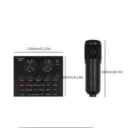 Conjunto de placa de som bm800 v8, microfone condensador de áudio profissional, microfone de canto para estúdio, gravação de podcast de karaokê, transmissão ao vivo - Image 6