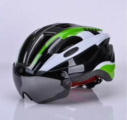Capacetes de ciclismo elegantes, capacete com luz traseira segura para triatlo e óculos magnéticos, capacete de bicicleta de corrida e estrada - Image 4