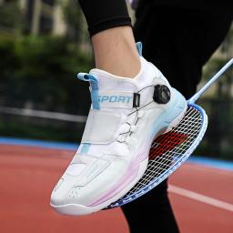 Sapatos de badminton profissionais antiderrapantes e resistentes ao desgaste tênis respirável e super leve amantes sola de borracha tênis - Image 5