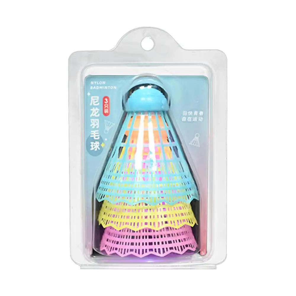 3 Pçs Petecas de Badminton LED Colorido Plástico Alta Elasticidade