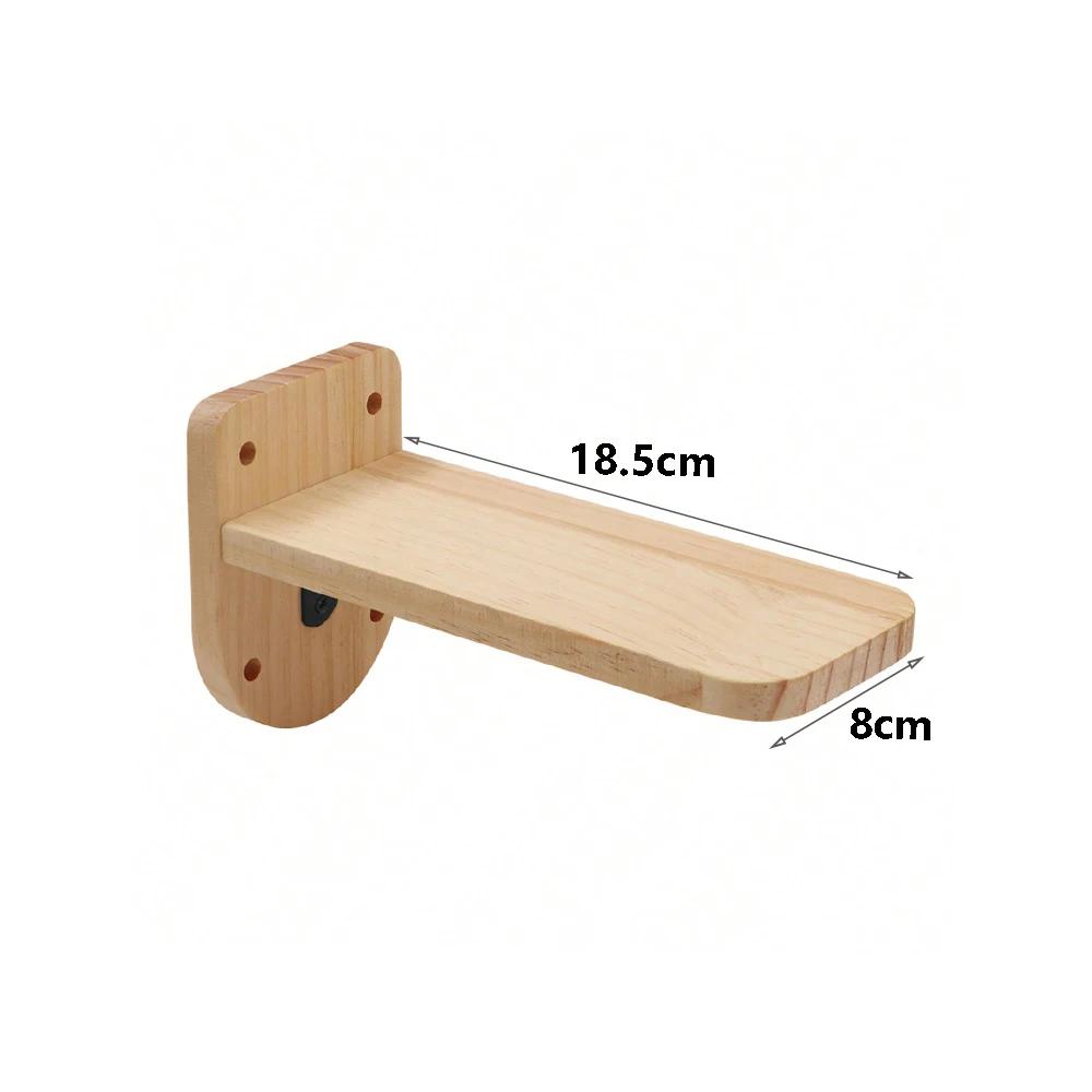 Prateleiras De Gato Montadas Na Parede, Arranhador Para Gato, Plataforma De Salto, Rede, Escada De Corda, Móveis De Madeira, 1Pc - Image 1