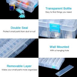 Caixa de armazenamento de plástico portátil para bordado Acessório, Ferramentas Pintura Diamante, Bead Organizer, Storage Container, 24Slots, 42 Slots, 64 Slots, 84 Slots, 124Slots - Image 6