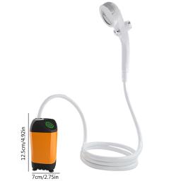 Bomba de chuveiro elétrica portátil Chuveiro de acampamento ao ar livre com display digital Bomba impermeável IPX7 para caminhadas e viagens, 4800mAh - Image 6