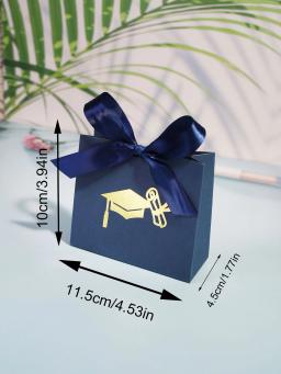 Elegante Graduação Gift Box, Azul Marinho, Gold Embossed Cap e Certificado Design, Perfeito para Festas de Graduação e Convites - Image 6