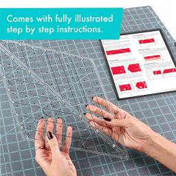 Régua diamante para corte de tecido, Quilting Tool, Template and Stencil, 60 Graus, 1Pc - Image 3
