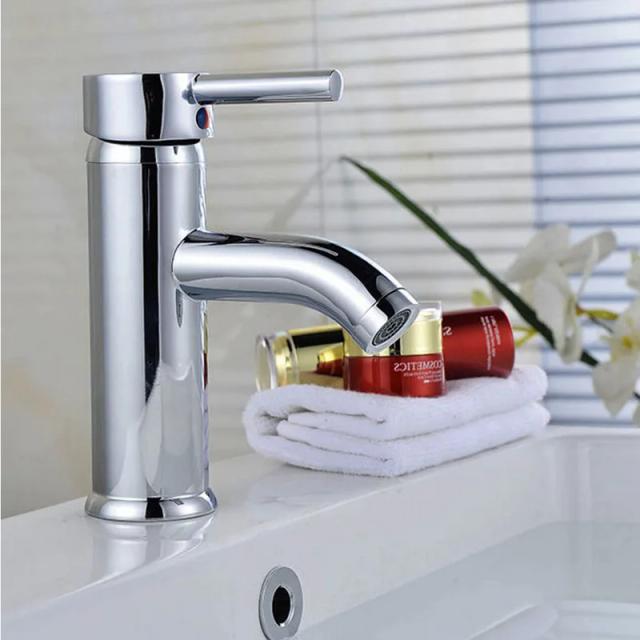 Torneira de Bacia de Aço Inoxidável Preta com Pintura - Misturadora Monocomando para Água Quente e Fria