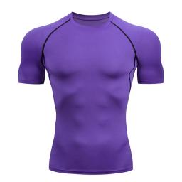 Camiseta de compressão de manga curta masculina, tops extragrandes para musculação, camiseta de ginástica, camisa de futebol branca, secagem rápida, verão - Image 3