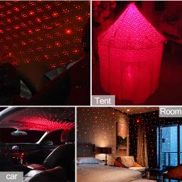 Carro LED telhado atmosfera estrela projetor luz, romântico usb laser, luz de palco, festa em casa, luz estrelada decorativa para quarto, 2x - Image 6