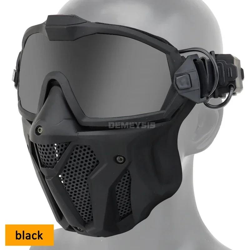 Máscara airsoft óculos destacáveis com ventilador anti-nevoeiro tático paintball máscara protetora facial completa tiro cs máscaras - Image 1
